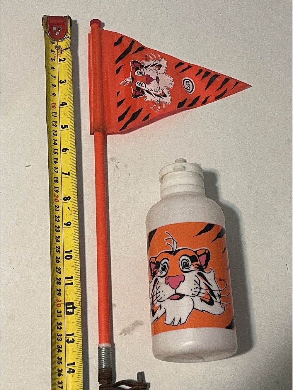 Vintage Canadian Newfoundland Esso Oil Imperial Tiger Promo Lot Flag And Bottle
